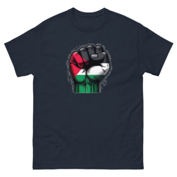 Strong fist emblazoned with the Palestinian flag tshirt