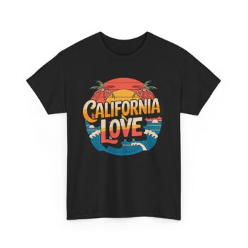 Vintage California Love T-Shirt with Sunset and Palm Trees Design